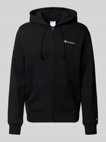 Bluza rozpinana z wyhaftowanym logo Champion czarna