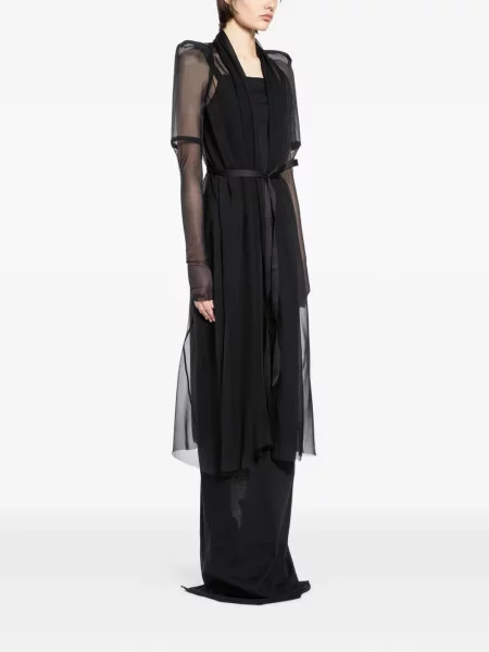 Παλτό Rick Owens γραβάτες μαύρο