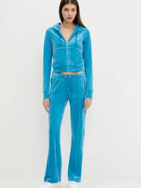 Спортивні штани Juicy Couture з аплікацією бірюзовий