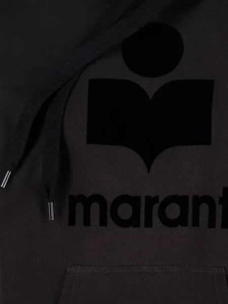 Суичър с качулка Marant Etoile с принт с връзки черно