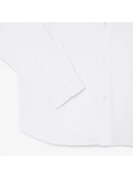 Lacoste Koszula Z Tkaniny Pinpoint Regular Fit biała