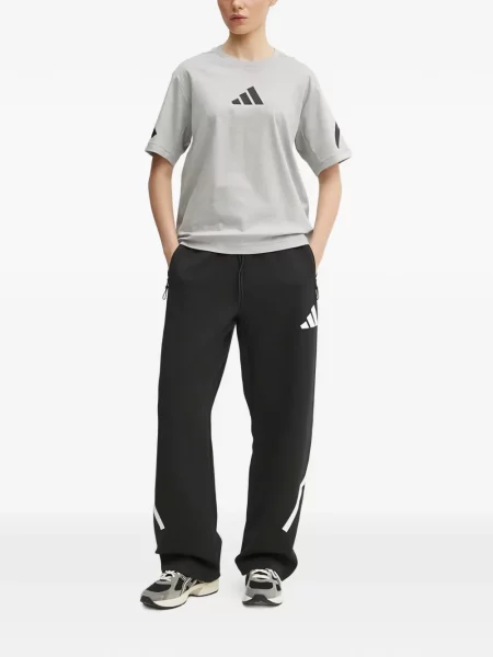 Pantaloni Adidas cu dungi alergare cu broderie albastru