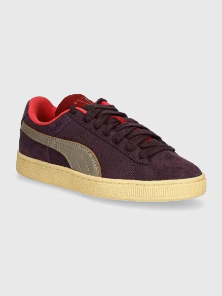 Велурени маратонки Puma Suede Play Paris лилаво винено червено