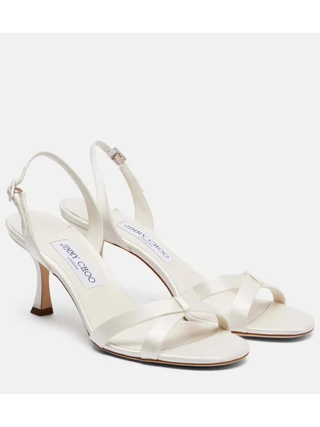 Sandale Jimmy Choo din satin alb