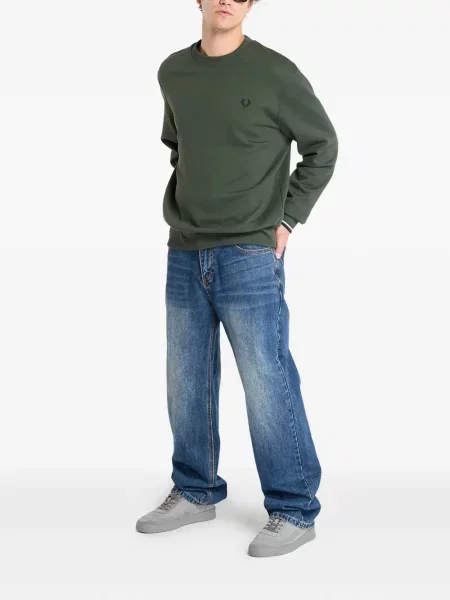 Hanorac crewneck Fred Perry verde