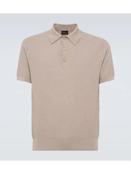 Polo Brioni de mătase bej