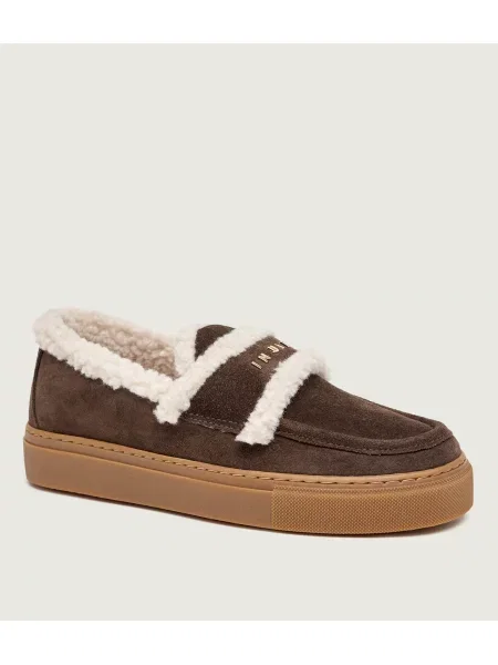 INUIKII Szigetelt loafer cipők | shealing | velúr | gyapjú hozzáadásával barna