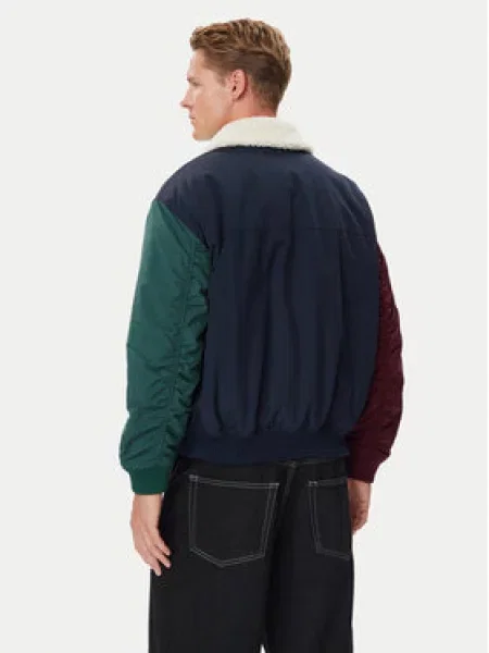 Tommy Jeans Prehodna jakna Flag Aviator Mornarsko modra