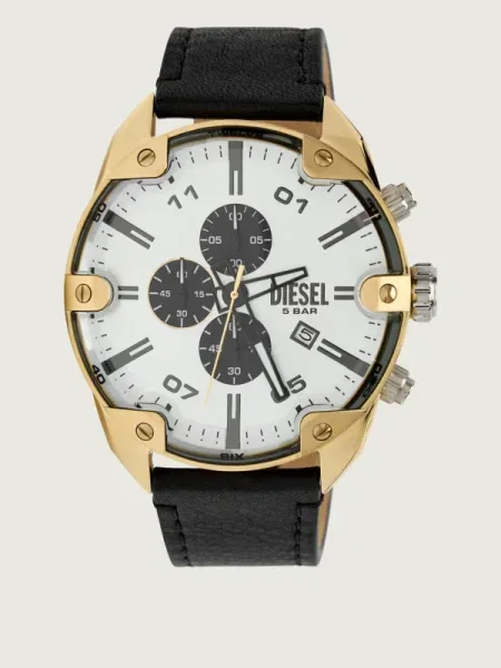 DIESEL Ceas analogic Spiked auriu argintiu negru
