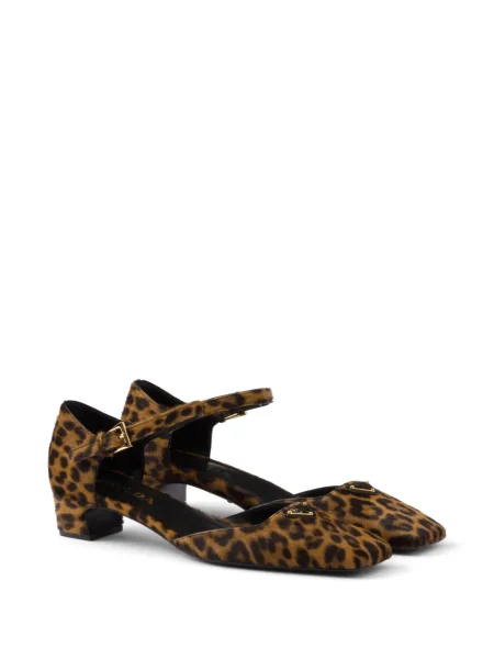 Pantofi cu toc Prada cu imagine cu model leopard maro