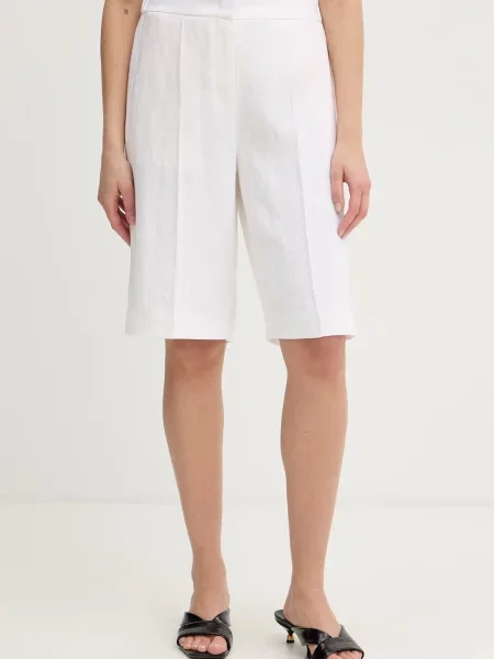 BOSS szorty z lnem Tianala beżowe