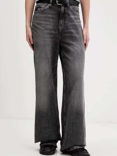 Tommy Jeans blugi wide leg pentru femei negru