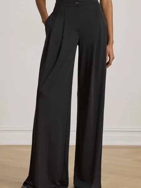 Lauren Ralph Lauren wide leg hlače za žene crna