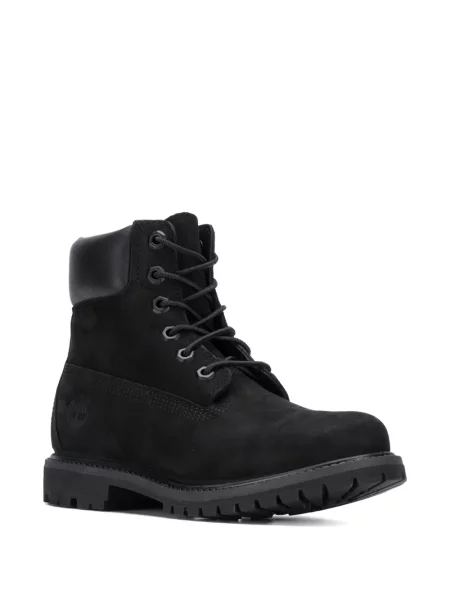 Fűzős bőr bokacsizma Timberland fekete