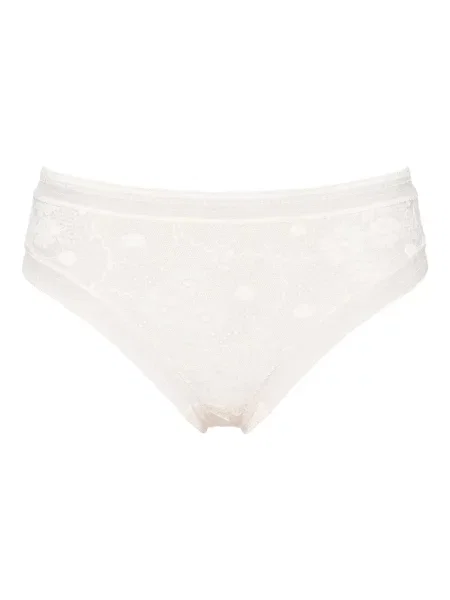 Chiloți tanga Eres cu model floral din dantelă alb