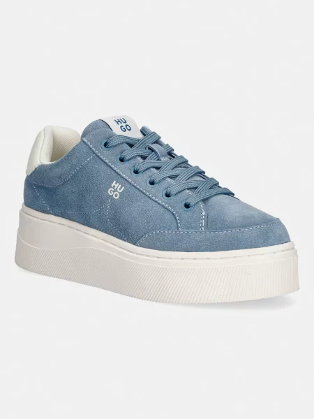 HUGO Lyzz Plt sneakers pentru femei din piele întoarsă albastru