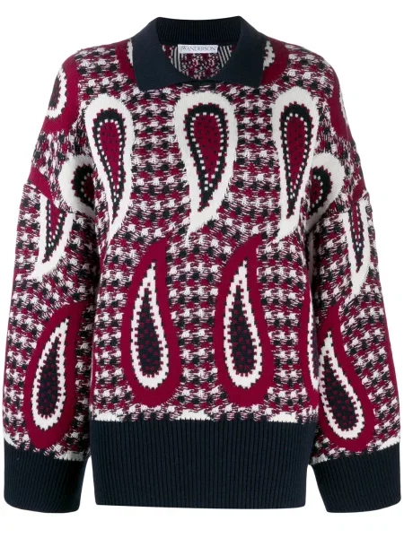 Pulover Jw Anderson tricotate cu model paisley albastru