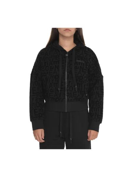 Bluza z kapturem Emporio Armani Ea7 z kapturem z logo czarna