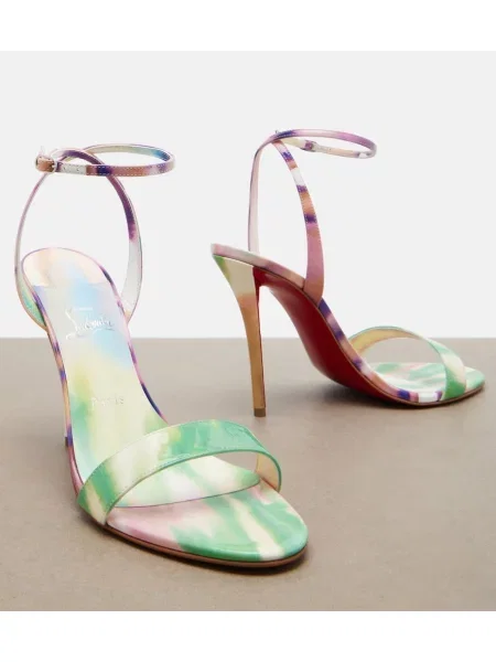 Kožené lakované batikované sandále Christian Louboutin