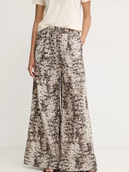 Pinko nohavice wide leg dámske béžová