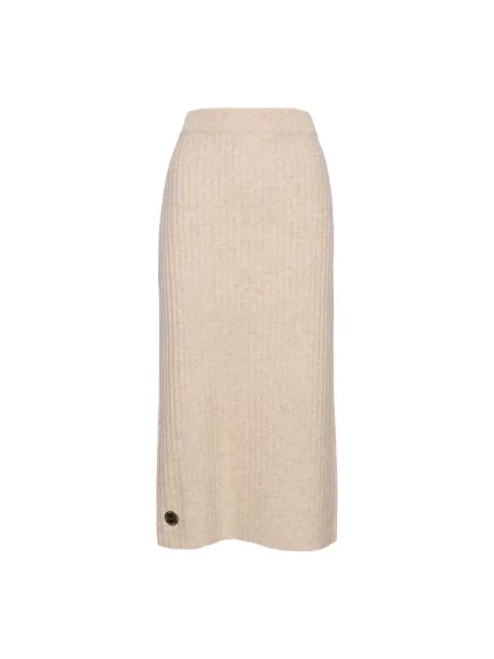 Spódnica midi Hést do kolan beżowa