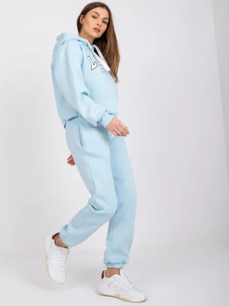 Jersey hlačke Fashionhunters modra