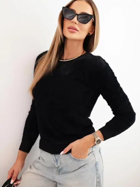 Pulover Kesi Włoski din lână alpaca negru