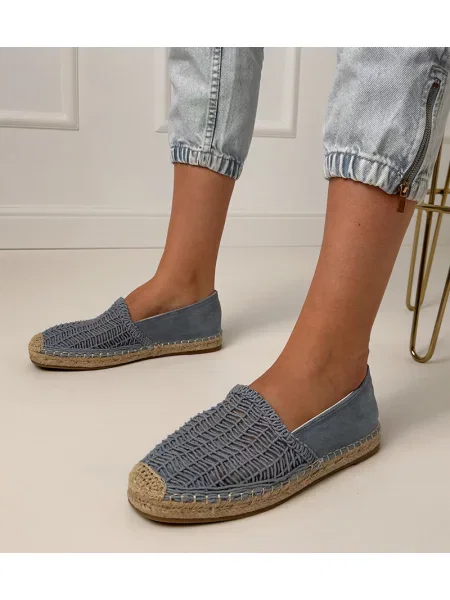 Еспадрили D/ceo на платформе с дантела синьо