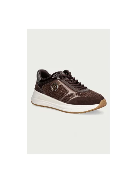 Sneakersy Pinko skórzane brązowe