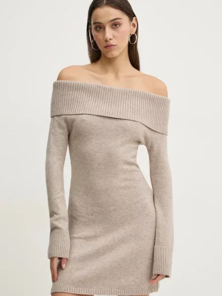 Šaty Hollister Co. mini béžová