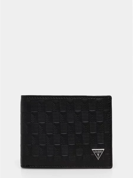 Usnjena denarnica Guess MADRID SMMADL črna