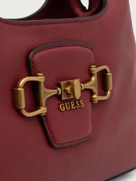 Кожаная сумка хобо Guess