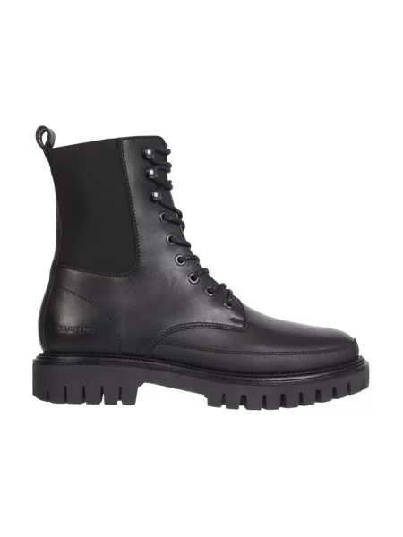 Botki Tommy Hilfiger skórzane czarne