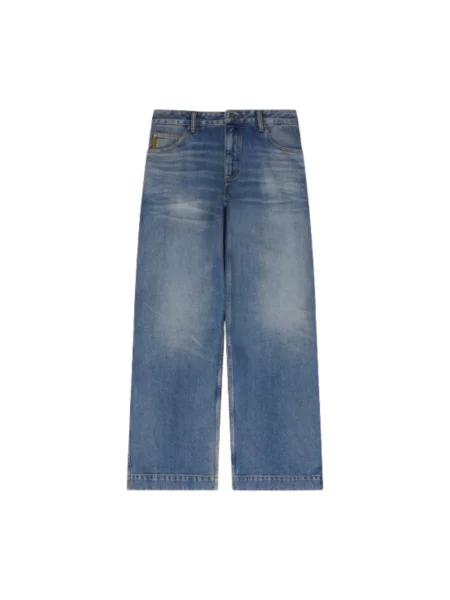 Szerokie jeansy Emporio Armani niebieskie