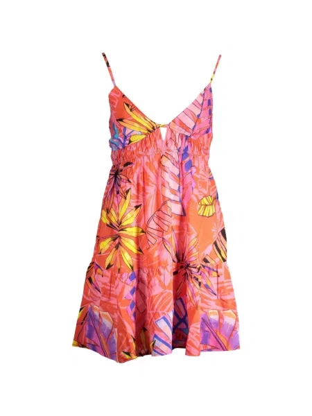 Rochie mini Desigual cu model floral cu imagine portocaliu