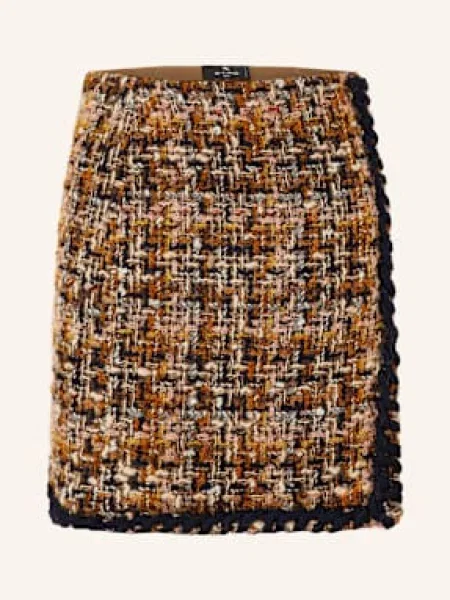 Etro Spódnica Z Tweedu Z Błyszczącą Przędzą orange pomarańczowa