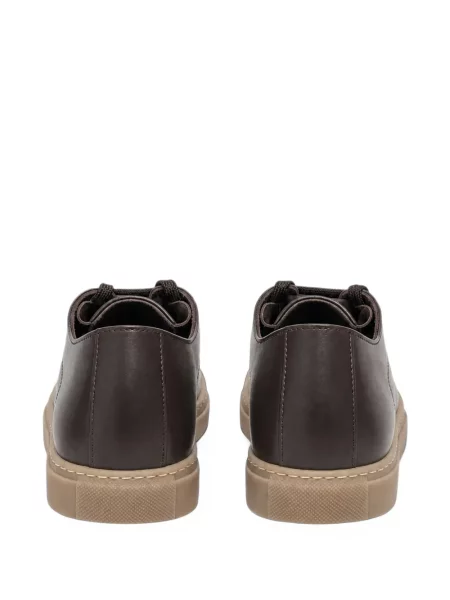 Sneakerși Slowear cu șireturi din piele maro