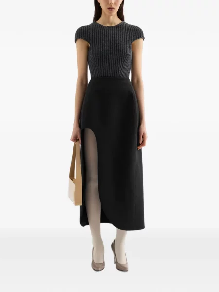 Top Jil Sander de lână gri