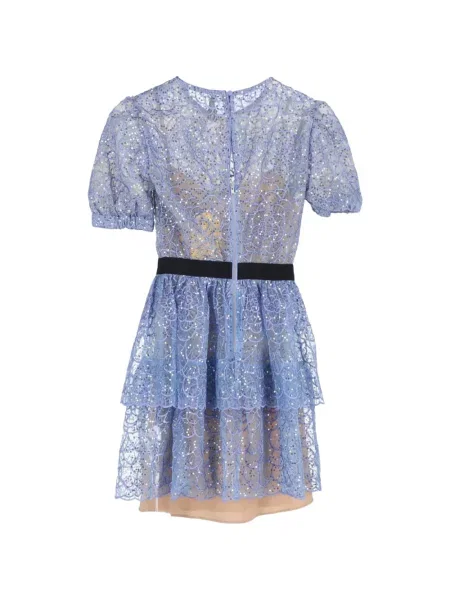 Rochie mini Self-portrait din dantelă de costum albastru