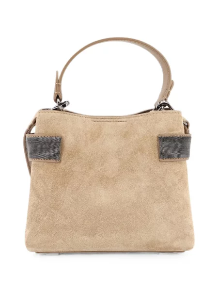 Geantă shopper Brunello Cucinelli din piele de căprioară