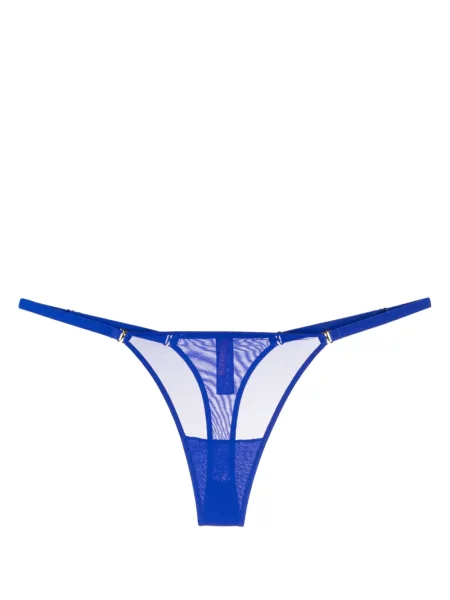 Chiloți tanga Maison Close cu talie joasă albastru