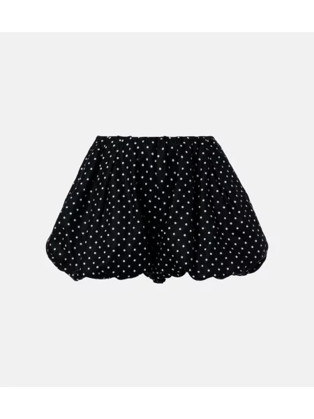 Pantaloni scurți Faithfull de in cu buline negru