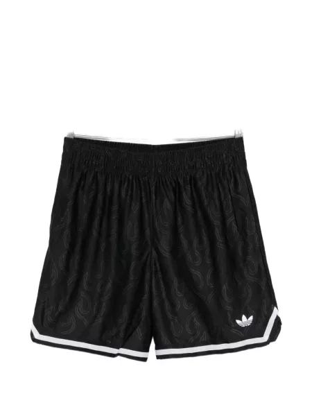 Szorty Adidas w paski żakardowe z nadrukiem czarne