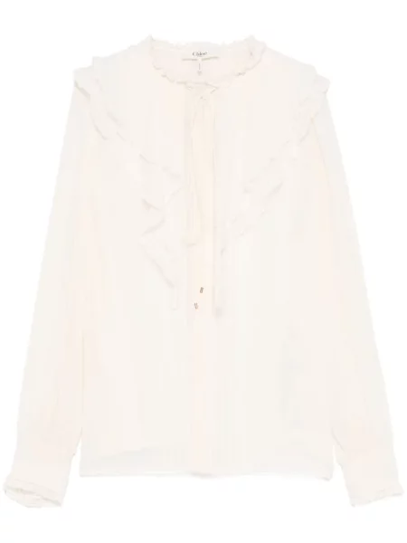 Bluză Chloé de mătase cu volane