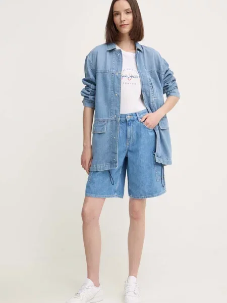 Pepe Jeans Jeans kratke hlače RELAXED SHORT HW WORKER rjava