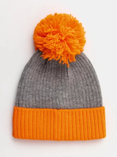 Шапка с вълна United Colors of Benetton оранжево