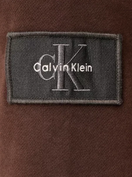 Суичър с качулка Calvin Klein Jeans с качулка кафяво