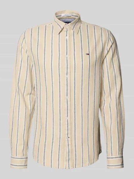 Tommy Jeans koszula z lnem beżowa