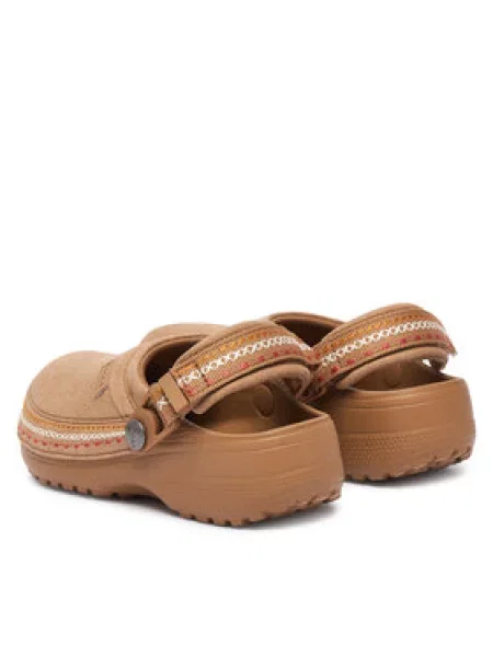 Dětské pantofle Crocs hnědé