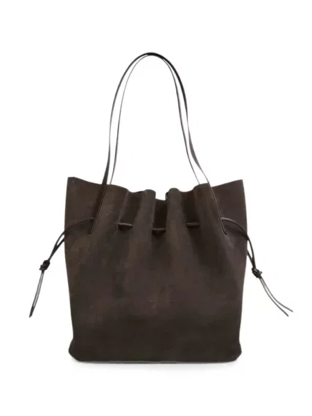 Geantă shopper Yuzefi din piele de căprioară maro